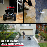 Jet-USA 7HP 4800PSI Petrol High Pressure Washer 4-Stroke Engine Gun Water Cleaner Gurney 9M Hose - Low Angle
