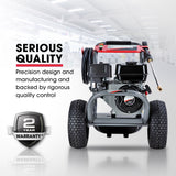 Jet-USA 7HP 4800PSI Petrol High Pressure Washer Gun Water Cleaner Gurney 4-Stroke Engine 30M Hose - Front View