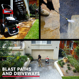 Jet-USA 4800PSI Petrol-Powered High Pressure Cleaner Washer Water Jet Power Hose - Low Angle