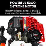 Baumr-AG 52cc 2-Stroke Petrol Post Driver with 2 Drive Sockets - Front View