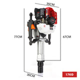 Baumr-AG 52cc 2-Stroke Petrol Post Driver with 2 Drive Sockets - Rear View