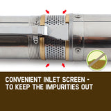 Protege 1.5HP Submersible Bore Water Pump Deep Well Irrigation Stainless Steel - Side View
