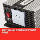 GENPOWER Pure Sine Wave 1500W/3000W 12V/240V Power Inverter Caravan Boat CarPlug - 45-Degree Angle