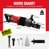 BAUMR-AG 850W 16mm Rebar Cutter Hydraulic Electric Reo Bar Portable Machine Re - Rear View