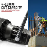 Baumr-AG 16mm Rebar Cutter Hydraulic Electric Reo Bar Portable Machine Re 850W - Side View