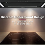 EUROCHEF 60cm Undermount Rangehood Black, Quiet 3-Speed, 3-Layer Dishwashable Filter, LED Lights EUR60B - Rear View