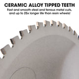 Baumr-AG 355mm Premium Ceramic Alloy Tooth Blade, Low Spark Cold Cut for Metal Cut Off Saw - Side View