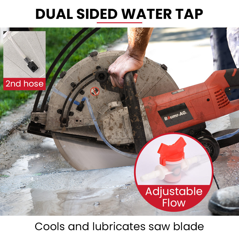 BAUMR-AG 3500W 350mm/14 Electric Concrete Demolition Cut-Off Saw, Wet and Dry Cutting, Diamond Blade, Vacuum Port, 15A Plug