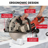 BAUMR-AG 3500W 350mm/14 Electric Concrete Demolition Cut-Off Saw, Wet and Dry Cutting, Diamond Blade, Vacuum Port, 15A Plug - Extra Image