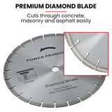 BAUMR-AG 350mm Professional Concrete Demolition Saw 74cc 2-Stroke, Wet and Dry Demo Cutting, 14 Diamond Blade, Anti-Vibration System - Top-Down View