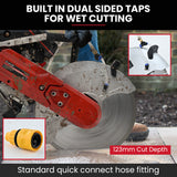 BAUMR-AG 350mm Professional Concrete Demolition Saw 74cc 2-Stroke, Wet and Dry Demo Cutting, 14 Diamond Blade, Anti-Vibration System - 45-Degree Angle