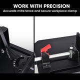 Baumr-AG 2400W 355mm 14 Metal Cut Off Cold Saw, Premium Low Spark Ceramic Alloy Tooth Blade, Measurement Scale, Soft Start, 45 Degree Mitre Chop Cutting - Low Angle