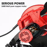 Baumr-AG 2400W 355mm 14 Metal Cut Off Cold Saw, Soft Start, 45 Degree Mitre Chop - Side View