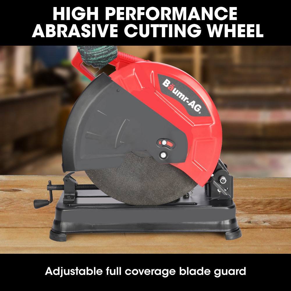 Baumr-AG 2400W 355mm 14 Metal Cut Off Cold Saw, Soft Start, 45 Degree Mitre Chop
