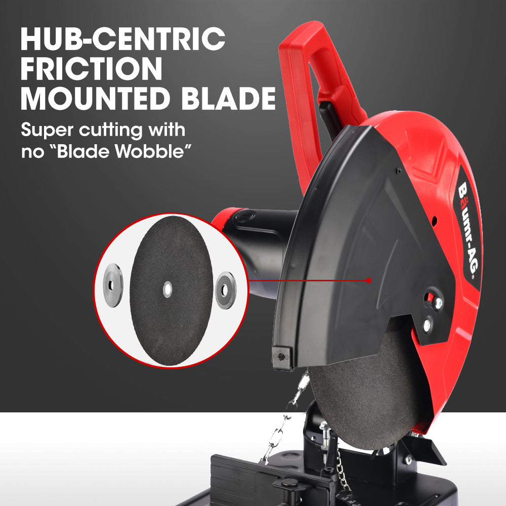 Baumr-AG 2400W 355mm 14 Metal Cut Off Cold Saw, Soft Start, 45 Degree Mitre Chop