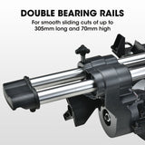 BAUMR-AG 210mm Compound Mitre Saw Dual Bevel Sliding Drop Saws 1500W - Top-Down View