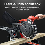 BAUMR-AG 254mm Dual Bevel Sliding Compound Mitre Drop Saw - Side View