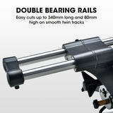 BAUMR-AG 254mm Dual Bevel Sliding Compound Mitre Drop Saw - Top-Down View