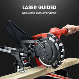 BAUMR-AG 254mm Sliding Compound dual Mitre Drop Saw and Adjustable Stand Combo - Side View