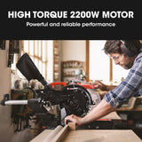 BAUMR-AG 305mm Dual Bevel Sliding Compound Mitre Drop Saw and Adjustable Stand Combo - Low Angle