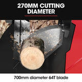 Baumr-AG LCS-700 Portable Log Circular Saw, 15HP, 270mm Cut Depth - Rear View