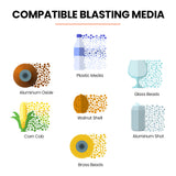 UNIMAC 110L Benchtop Sandblasting Cabinet, with Sandblast Gun Set with Hose, LED Light - 45-Degree Angle