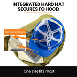 Unimac Sandblasting Safety Hood, Built-in Hard Hat, Abrasive Sand Blasting PPE Equipment - Top-Down View