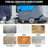 Auch FSH18 Floor Scrubber & Dryer, 490mm, Battery Powered, Walk Behind, Multi-purpose Commercial Grade Machine - Low Angle