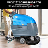 Auch FSP26 Self-Propelled Floor Scrubber & Dryer, 720mm, Battery Powered, Walk Behind, Multi-purpose Commercial Grade Machine - Top-Down View