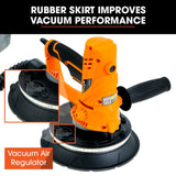 UNIMAC 180mm 850W Handheld Drywall Sander, Electric Dry Wall Sanding Machine, with Automatic Vacuum System, LED Worklight, 6x Sanding Discs - Top-Down View