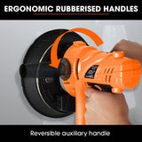 UNIMAC 180mm 850W Handheld Drywall Sander, Electric Dry Wall Sanding Machine, with Automatic Vacuum System, LED Worklight, 6x Sanding Discs - Close-Up Angle