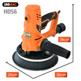 UNIMAC 180mm 850W Handheld Drywall Sander, Electric Dry Wall Sanding Machine, with Automatic Vacuum System, LED Worklight, 6x Sanding Discs - Front View