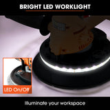 UNIMAC 180mm 850W Handheld Drywall Sander, Electric Dry Wall Sanding Machine, with Automatic Vacuum System, LED Worklight, 6x Sanding Discs - Close-Up Angle
