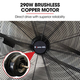 BAUMR-AG 36 914mm Industrial Mobile Floor Drum Fan, 290W Brushless Motor, Tilting, Large, Commercial, Heavy-duty Frame, EESS Certified - Side View