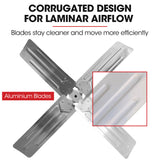 BAUMR-AG 42 1067mm 660W Industrial Mobile Floor Drum Fan, Belt Drive, Tilting, Large, Commercial,  Heavy-duty Frame, EESS Certified - Top-Down View