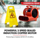 Baumr-AG 3-Speed Carpet Dryer Air Mover Blower Fan, 1300CFM, Sealed Copper Motor, Poly Housing - Front View