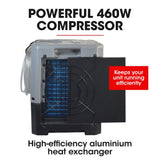Baumr-AG 50L/day Commercial Air Dehumidifier for Mould, Portable, Stackable, LCD Display, Wheels - Front View