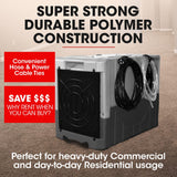 Baumr-AG 50L/day Commercial Air Dehumidifier for Mould, Portable, Stackable, LCD Display, Wheels - Top-Down View