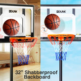 Dr.Dunk Adjustable Basketball Stand System Kids Hoop Portable Height Rim Ring - 45-Degree Angle