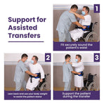 EQUIPMED Adjustable Patient Transfer Gait Belt with 6 Handles, Walking & Mobility Support, Blue
