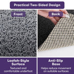 EQUIPMED Washable PVC Anti-Slip Loofah Bath and Shower Mat, Large, 60 x 60cm