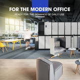 FORTIA 4 Door Metal Storage Cabinet Lockers for Gym Office - Black and Grey - Top-Down View