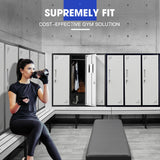 Fortia 6 Door Metal Storage Cabinet Lockers for Gym Office - Black and Grey - 45-Degree Angle