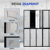 Fortia 6 Door Metal Storage Cabinet Lockers for Gym Office - Black and Grey - Extra Image