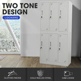 FORTIA 6 Door Metal Storage Cabinet Lockers for Gym Office - Grey - Side View