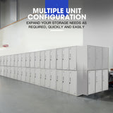 FORTIA 6 Door Metal Storage Cabinet Lockers for Gym Office - Grey - Rear View