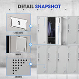 FORTIA 6 Door Metal Storage Cabinet Lockers for Gym Office - Grey - Extra Image
