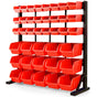 BAUMR-AG 39 Parts Bin Rack Storage System Floor Mount - Red