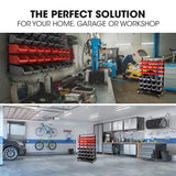 BAUMR-AG 94 Parts Bin Rack Storage System Mobile Double-Sided - Red - Extra Image