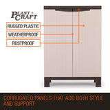 PlantCraft Outdoor Storage Cabinet Waterproof Cupboard Garage Backyard Tool Shed - Front View